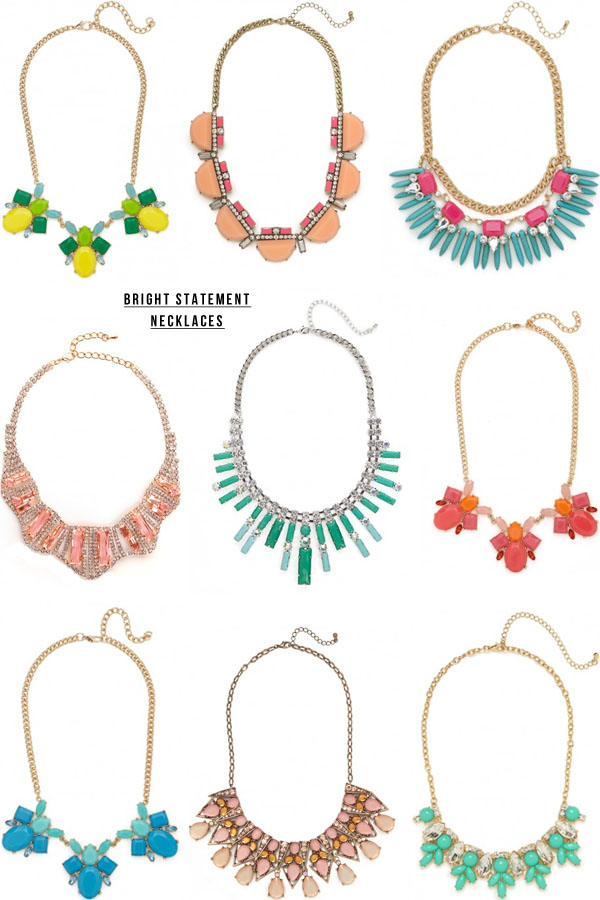 bright statement necklaces