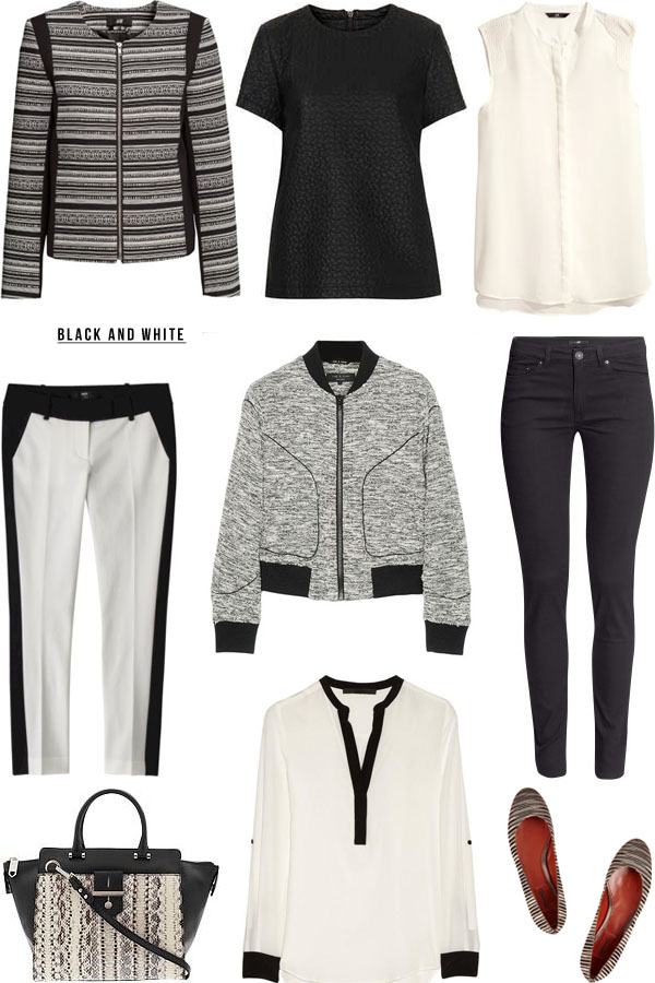 black and white